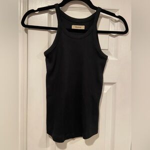 NWOT Madewell Size XS Black Thin Strap Ribbed Supima Racerback Tank Top